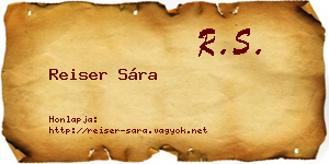 Reiser Sára névjegykártya